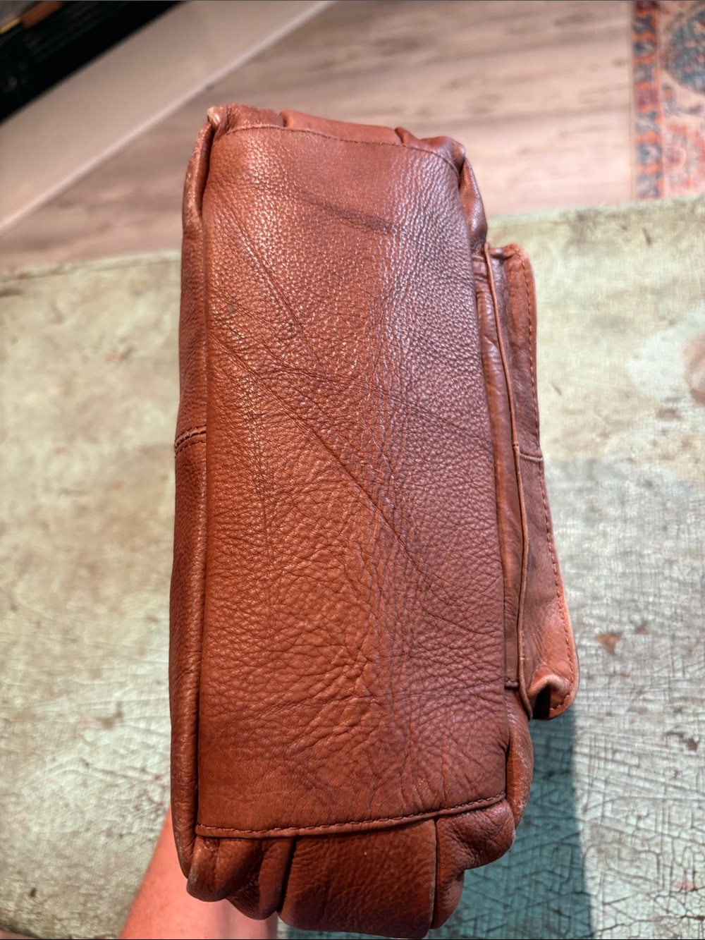 Great American Leatherworks Brown Leather Organizer Crossbody Bag - Picture 4 of 9